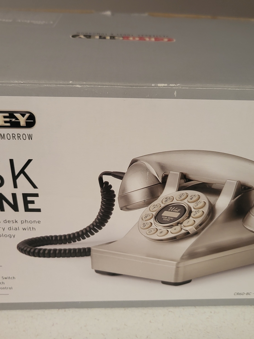 Crosley Kettle Classic Desk Phone Brushed Chrome Model CR62-BC Retro NOB